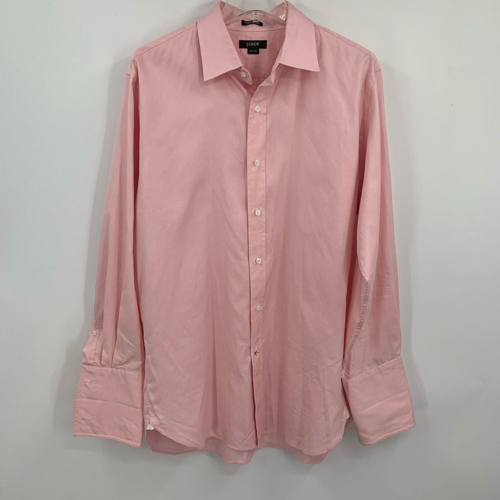 🩵JCREW mens 16.5-33 pink Cotton button down shirt